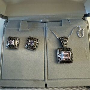 Elegant Silver and Amethyst Jewelry Set